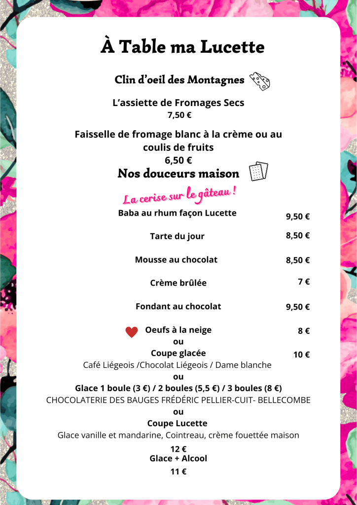 Desserts printemps chez Lucette
