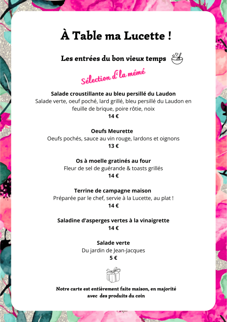 Entrées printemps chez lucette
