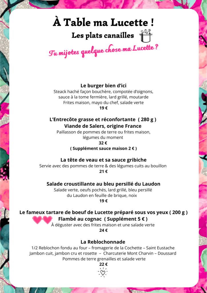 Plats printemps chez lucette