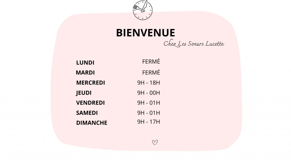 Horaires restaurant lucette